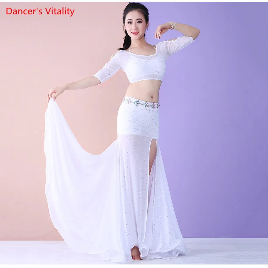 Костюм Bellydance 2 шт. топ и юбка (с трусами) набор костюма для танца живота длинная