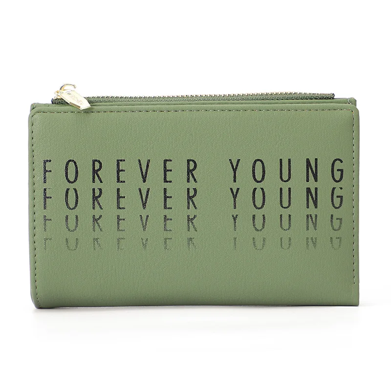 Forever Young, новинка, брендовые модели, женские кошельки на молнии, кошелек для монет, держатель для карт, Женский кошелек, женский клатч, брендовый дизайн - Цвет: Lt Green