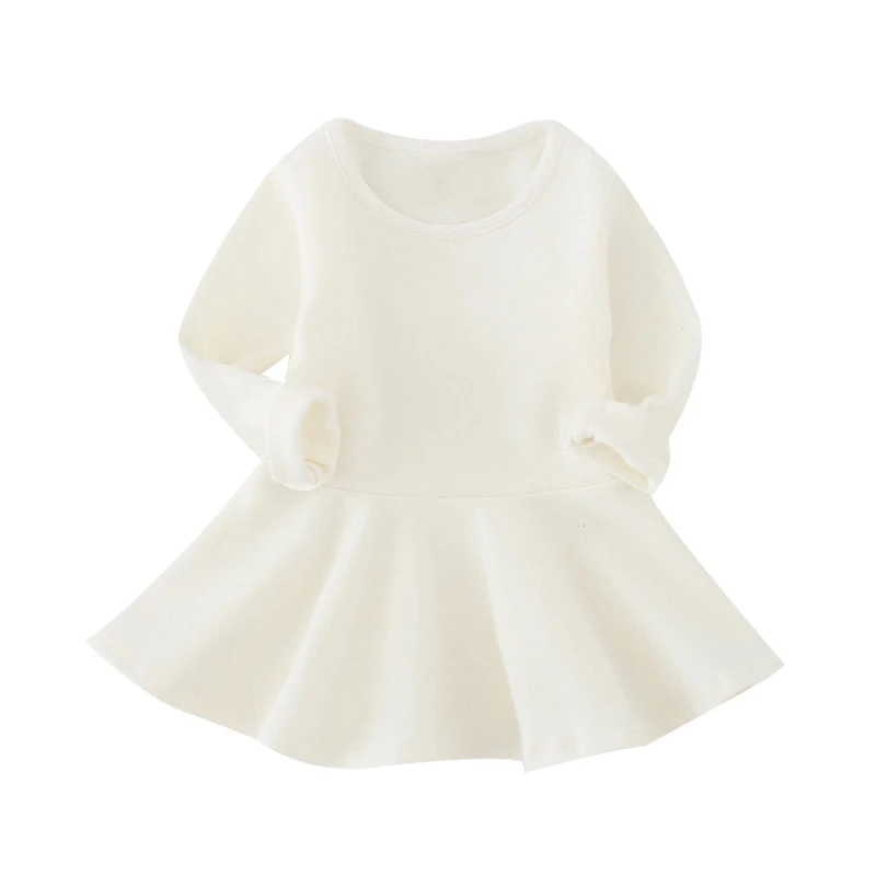 7 Color New 2018 Autumn Kids Solid Cotton Dress Girls Long Sleeve Dresses Girl Baby Vestidos Infant Clothing Children'S Clothes | Детская