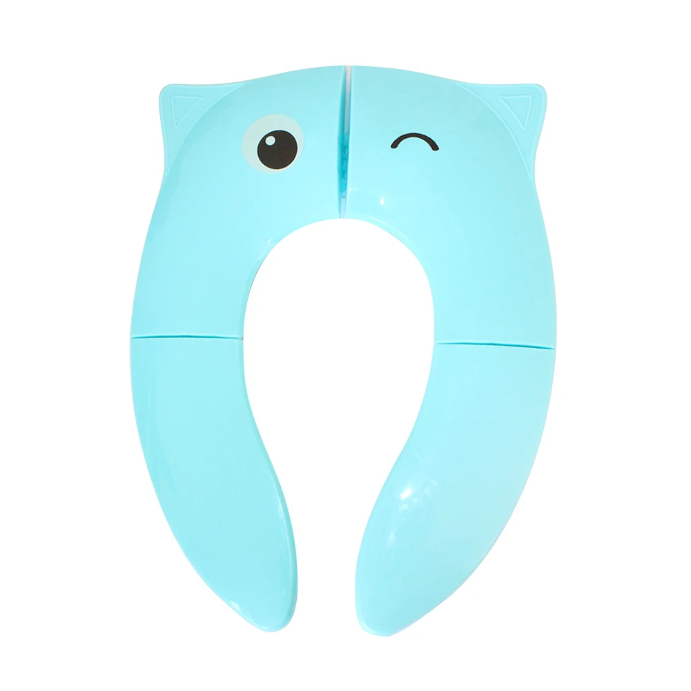 Blue owl small eyes Детское портативное сиденье для путешествий, нескользящий Силиконовый коврик для унитаза, детский писсуар, подушка/коврик - Цвет: Blue owl small eyes