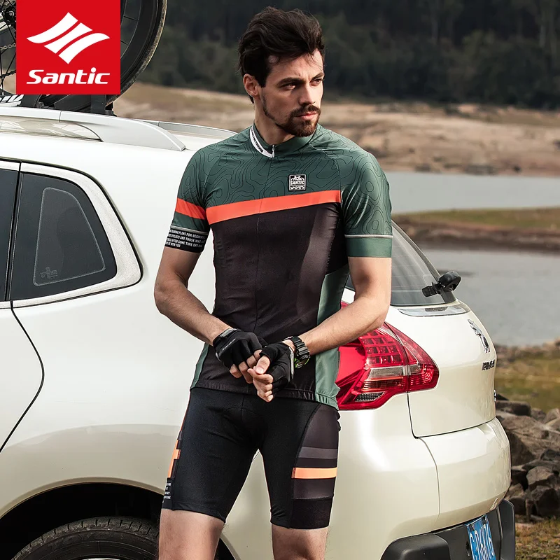 2018 SANTIC мужские велосипедные шорты 1/2 на лямках Лето Весна MTB Одежда высокая