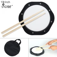 10 inch black white dumb drum practice jazz drums exercise training abs drum pad with drum sticks and bag