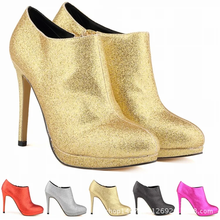 Женские зимние сапоги женские ботильоны из искусственной кожи с блестками