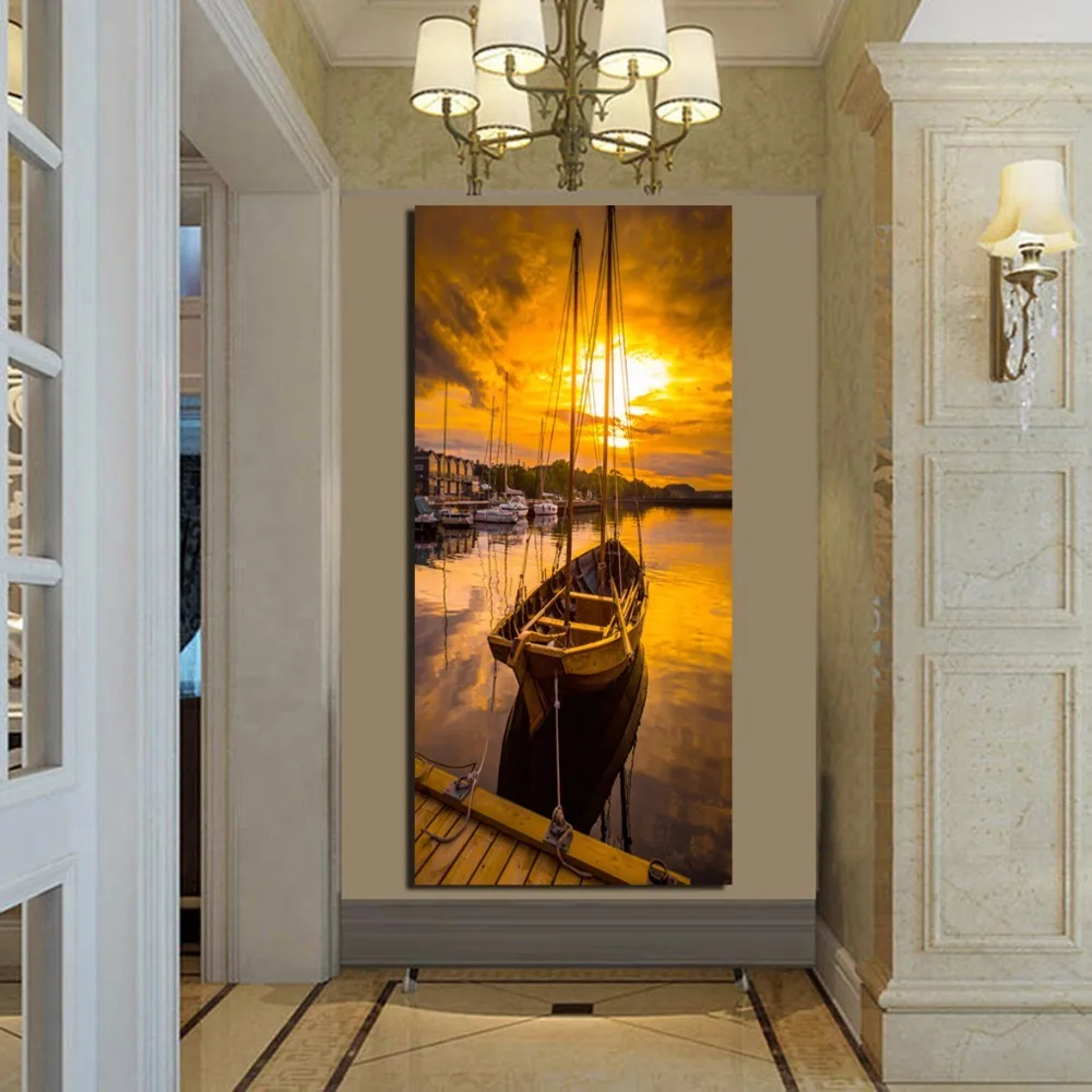 No Frame 1 Panel Seascape And Boat With HD Large Print Canvas Painting For Living Room Home Decoration Unique Gift Wall Picture | Дом и сад