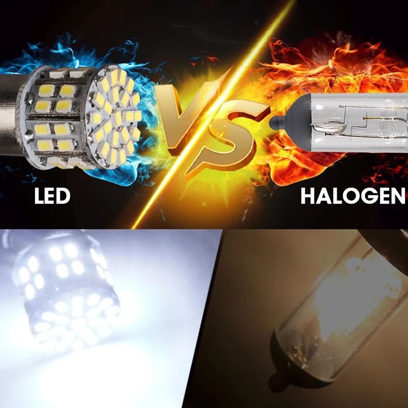 Hlxg 4 шт. светодиодный BA15S 1156 P21W лампы габаритные фонари для автомобиля 12V 6000K