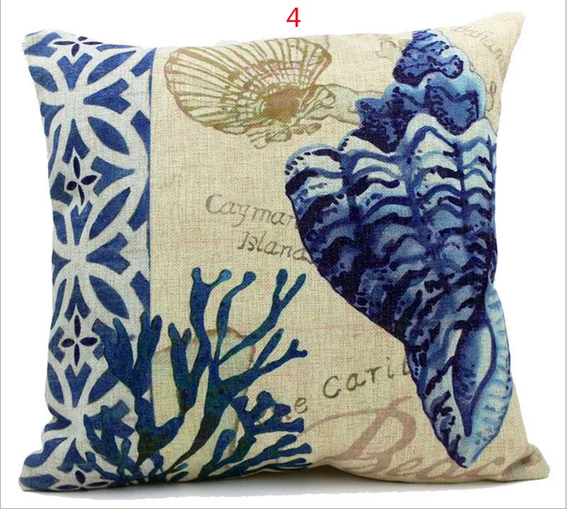 45 см * Морская жизнь дизайн лен/хлопок наволочки для дивана Наволочка Чехол