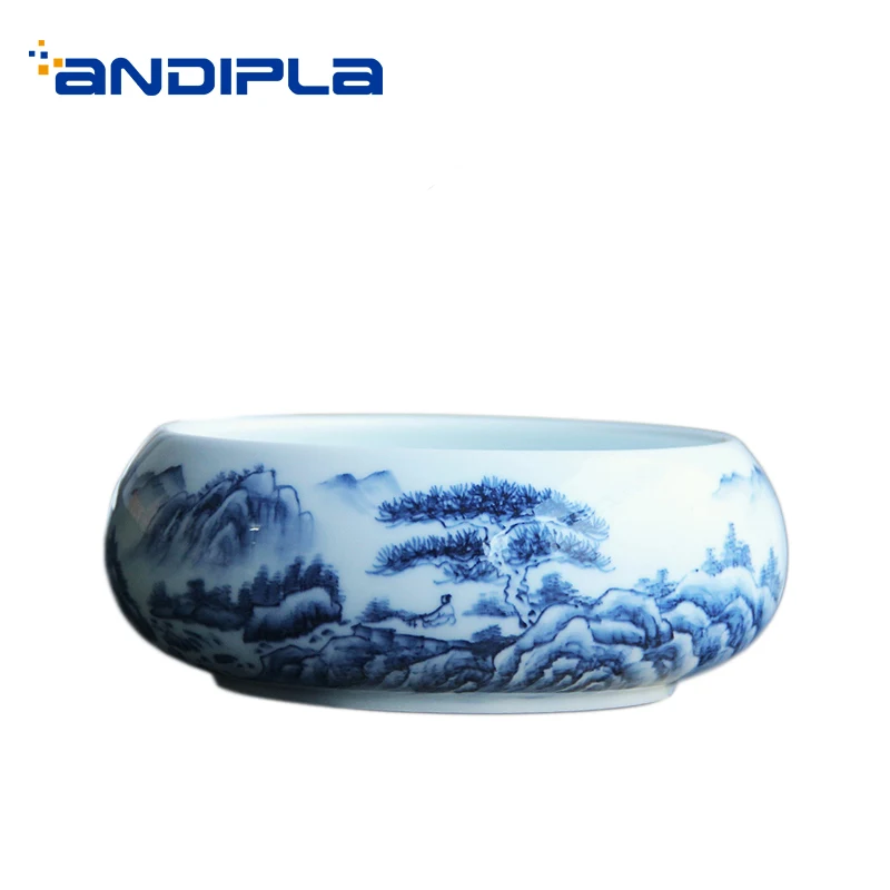Фарфоровый чайный сервиз Jingdezhen ручная роспись ландшафтный узор держатель для