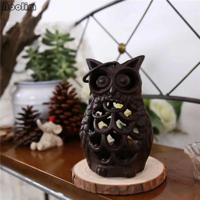 NOOLIM ручной работы Креативные подсвечники винтажные чугунные Совы канделябры