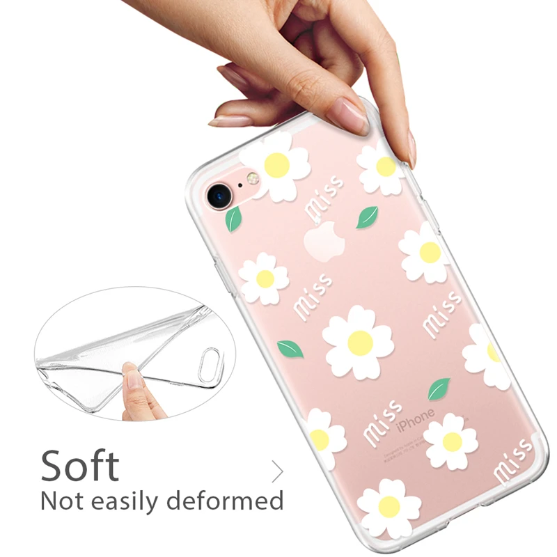 Модный прозрачный мягкий чехол из ТПУ для iPhone XS 8 7 6 6S Plus силиконовая задняя крышка