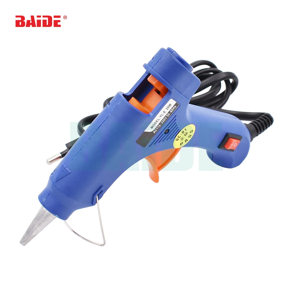20W EU US Hot Melt Glue Gun 7MM Stick Industrial Mini Guns Thermo Electric Heat Temperature Tool 100pcs/lot | Инструменты