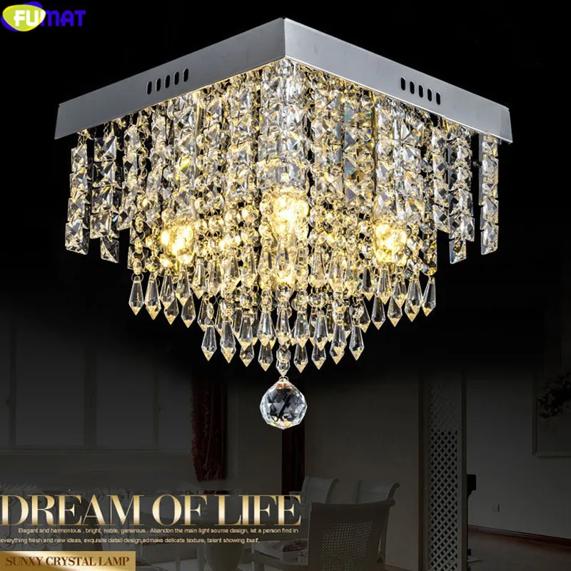 Фумат люстры освещение Lustre Plafondlamp LED K9 прозрачный кристалл гостиная лампа