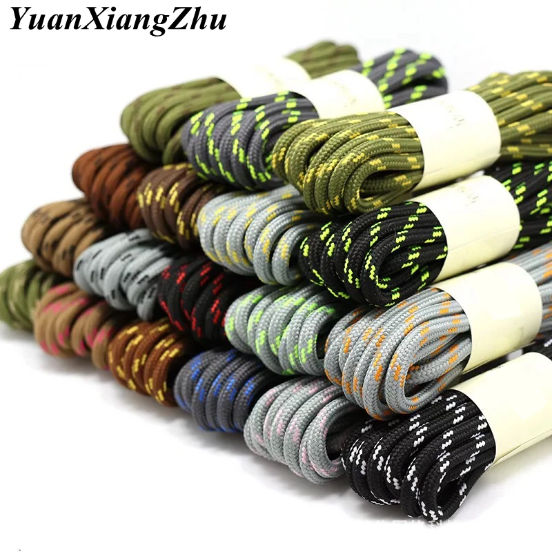 1Pair outdoor sport round shoelaces for boots hiking slip rope shoe laces sneakers shoelace strings100/120/140/160CM 19 Colors