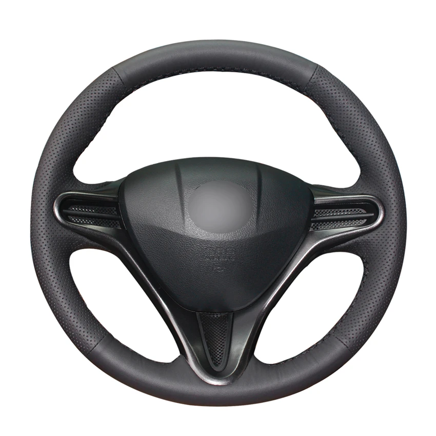 Черная искусственная кожа PU чехол рулевого колеса автомобиля обруч для Honda Civic 8