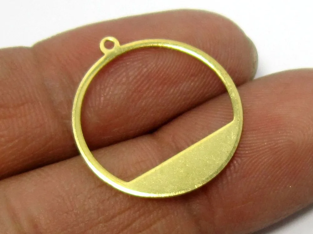 

30pcs Brass pendant 20.5mm Raw brass circle round earrings findings charm with loop R424