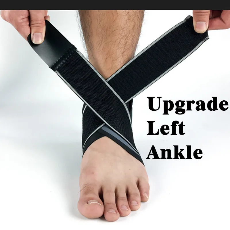 Upgrade Left ankle 1 шт. эластичный Фиксатор для поддержки лодыжки свободная Регулировка защита повязка на ногу спортивный фитнес компрессионные протекторы для лодыжки L567 - Цвет: Upgrade Left ankle