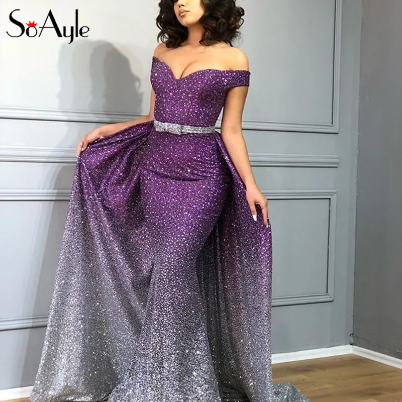 

Женское вечернее платье-Русалка SoAyle, с блестками, без рукавов, разноцветное свадебное платье для выпускного вечера, 2018