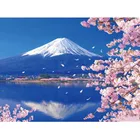 Алмазная мозаика для домашнего декора с креплением Fuji, мозаика Сакура, вишневая Гора, квадратные стразы, 3D вышивка крестиком, алмазная вышивка