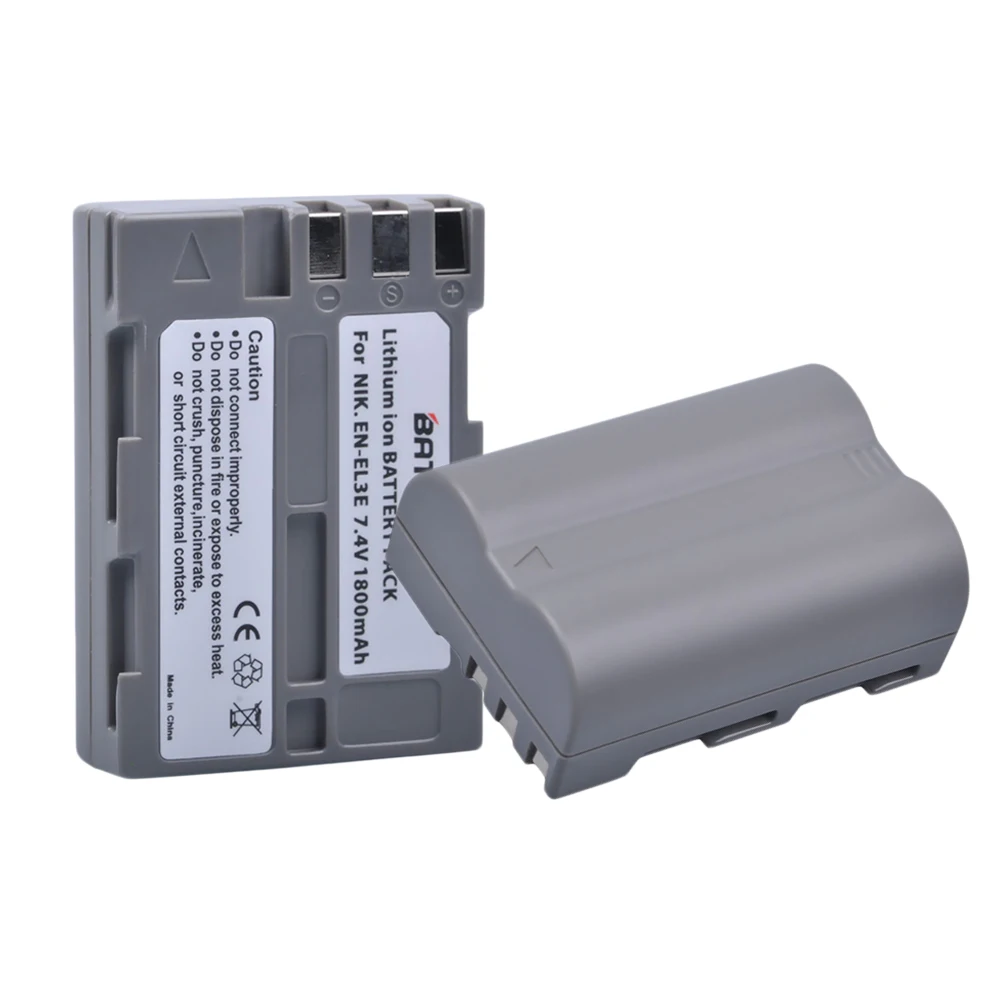 Аккумуляторы и зарядное устройство Batmax 2 шт. двойное USB для Nikon ENEL3e D300S D300 D100 D200 D700