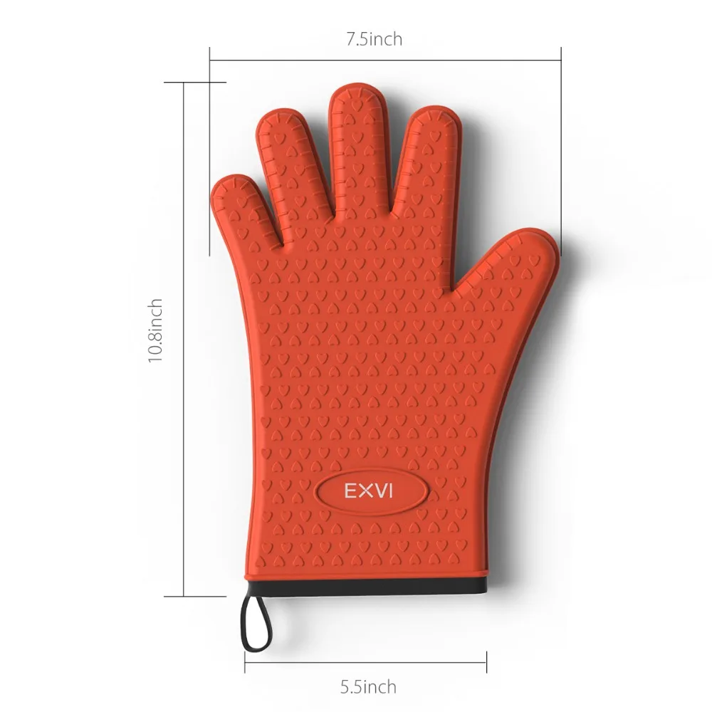 Exvi 2 шт. пищевой термостойкие толстые силиконовые Кухня печи барбекю перчатка