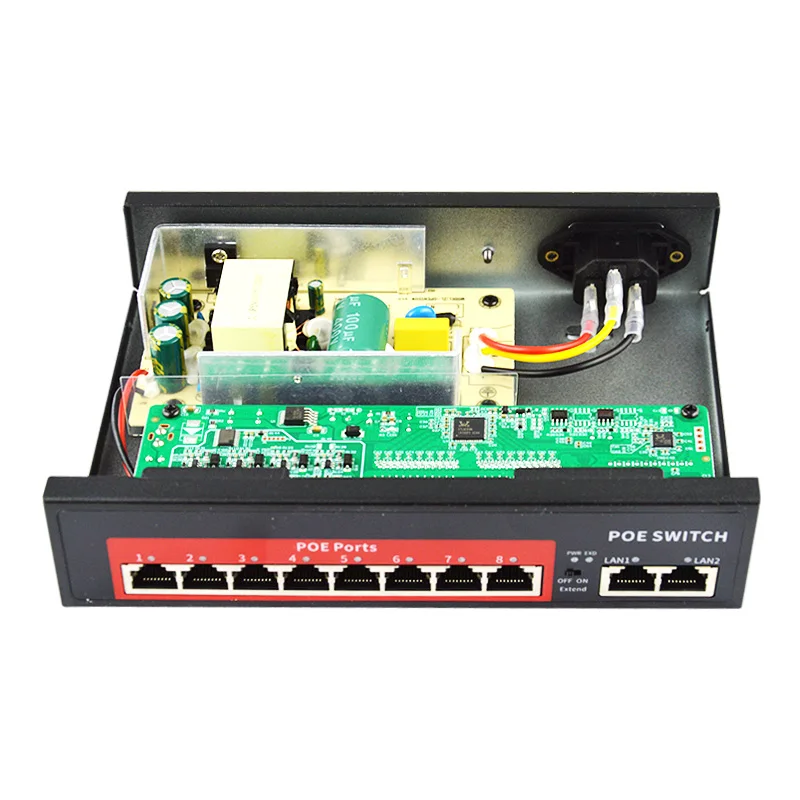 48 в сетевой переключатель POE Ethernet с 8 10/100 Мбит/с портами IEEE 802,3 af/at подходит для ip-камеры/беспроводной AP/CCTV камеры системы