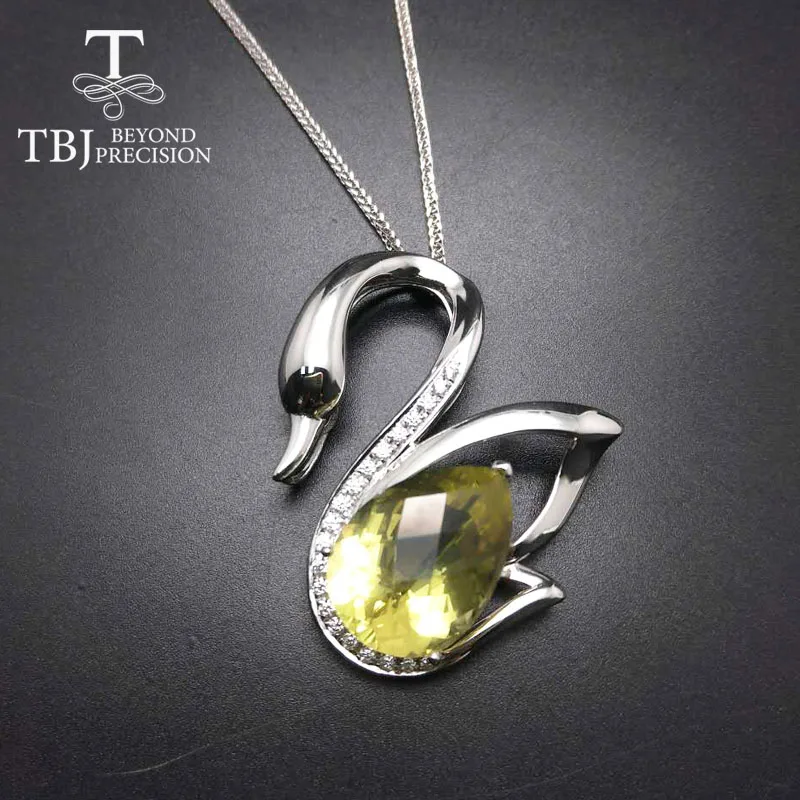 Tbj &quotЛебединое озеро&quot Большой Лебедь с натуральным Lemon кварцевые Шахматная