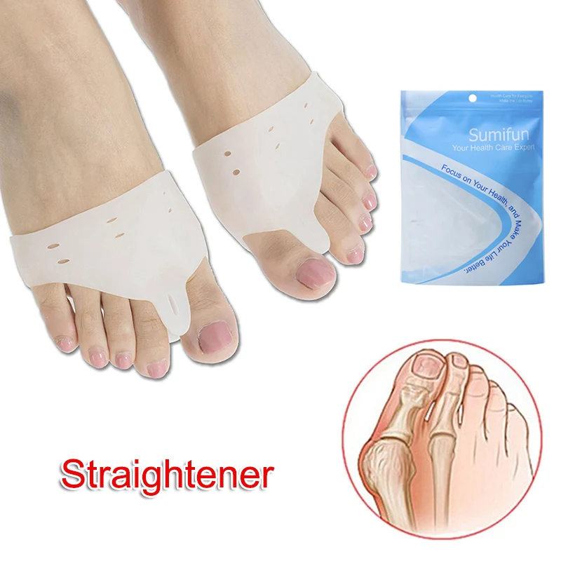 1 пара силиконовых инструментов разделителей пальцев ног Bunion Splint Выпрямитель