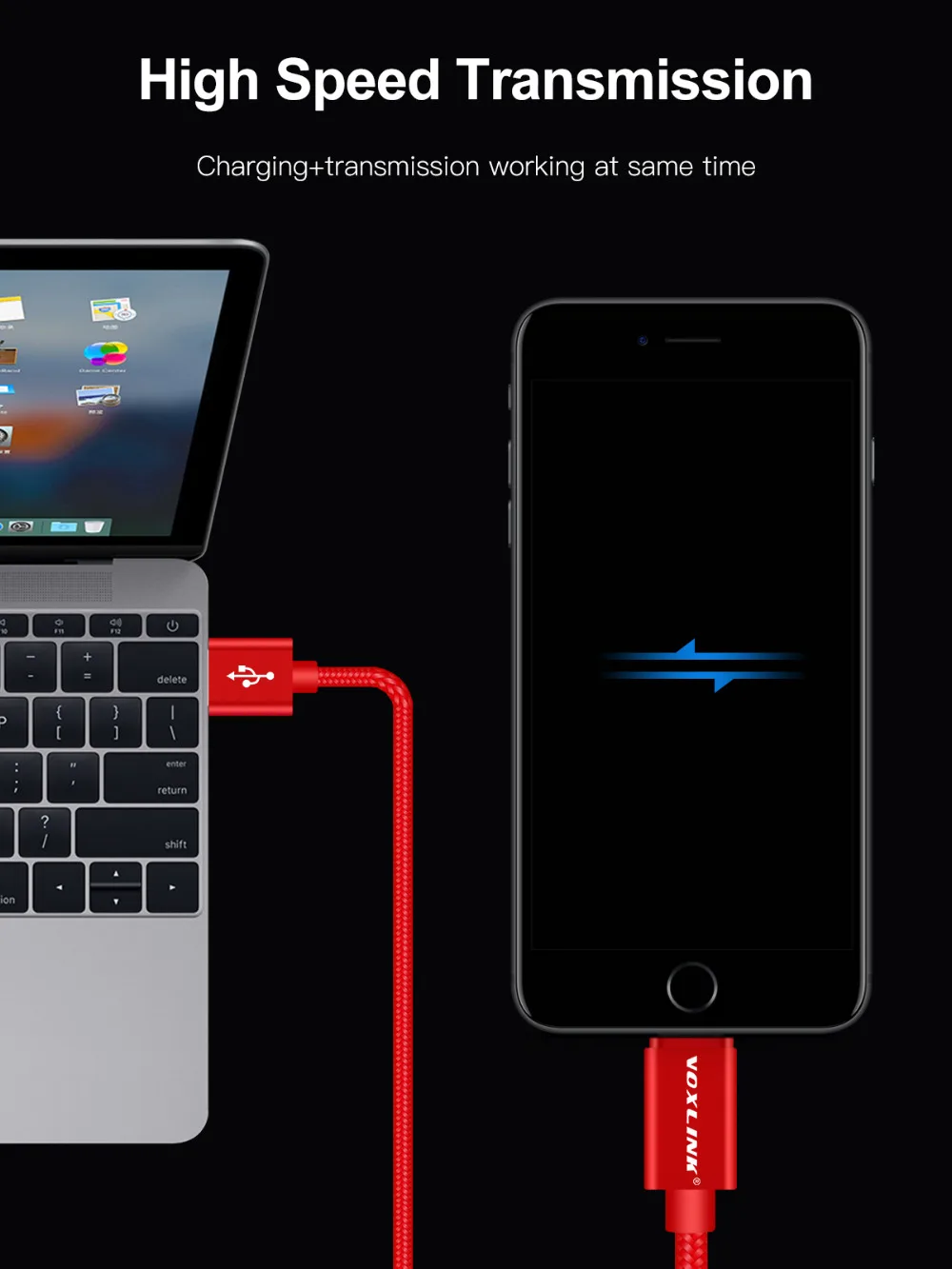 Кабель VOXLINK USB Type c 3 комплекта нейлоновый плетеный кабель для быстрой зарядки Samsung