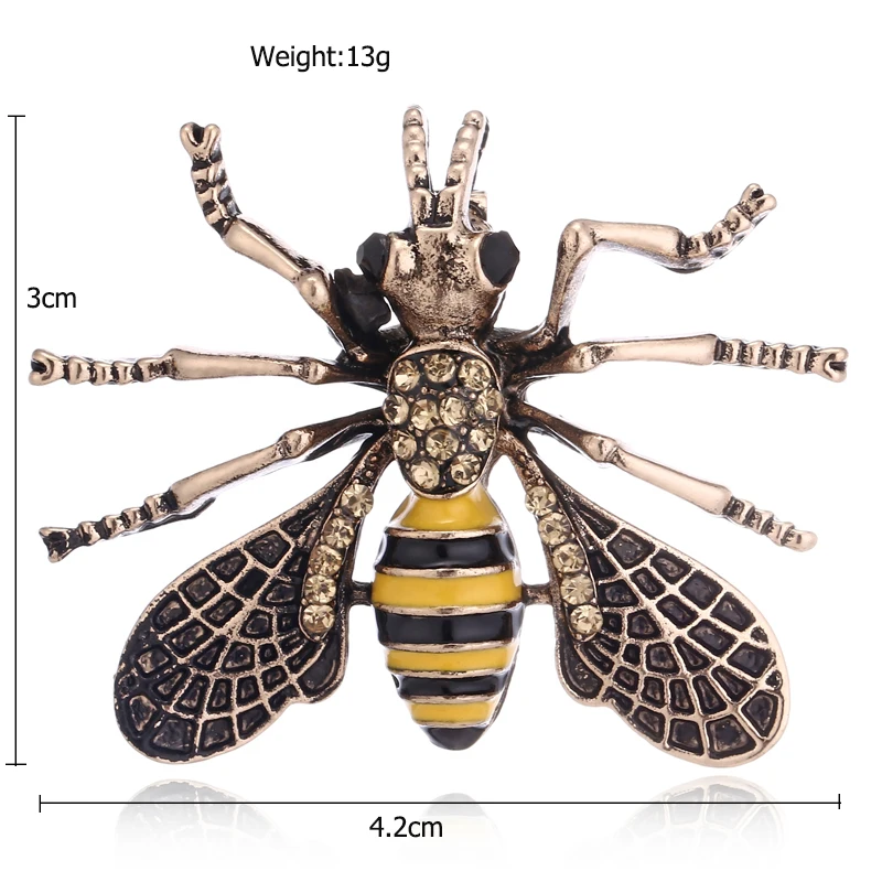 YAOLOGE Cute Bee Insect Brooches &amp Pins Enamel Metal Brooch Unisex Clothing Scarf Accessories For Women Windbreaker Jewelry Gift |