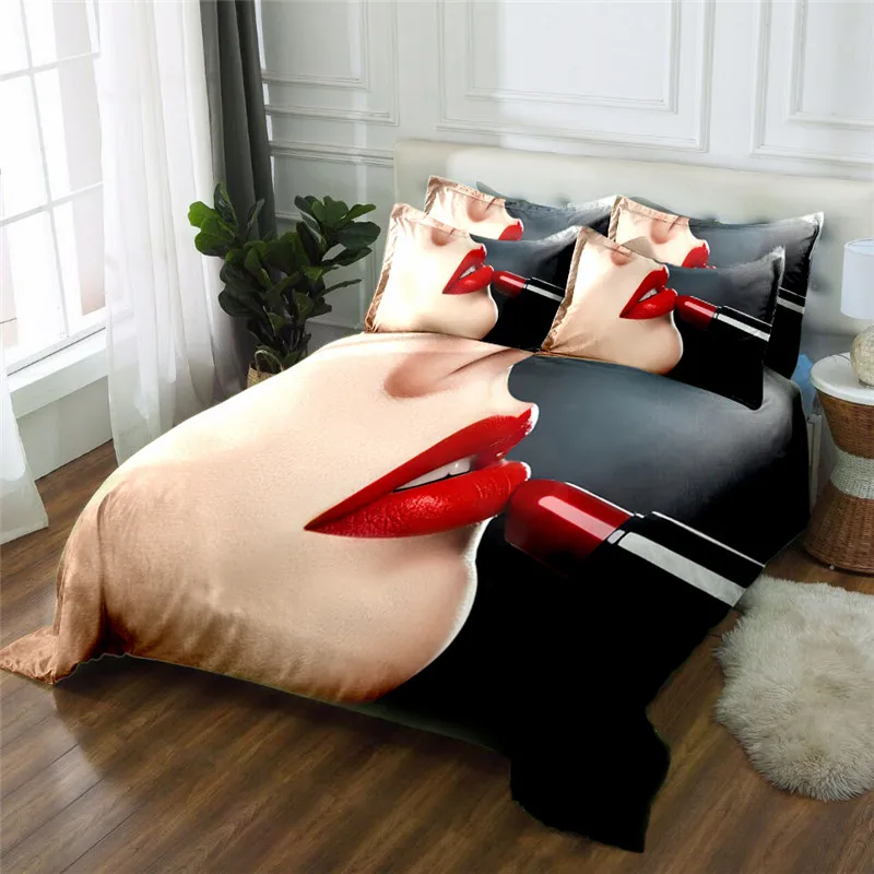 Комплект постельного белья из микрофибры с 3D принтом 4 шт.|bed sheet|duvet cover setbedding set |