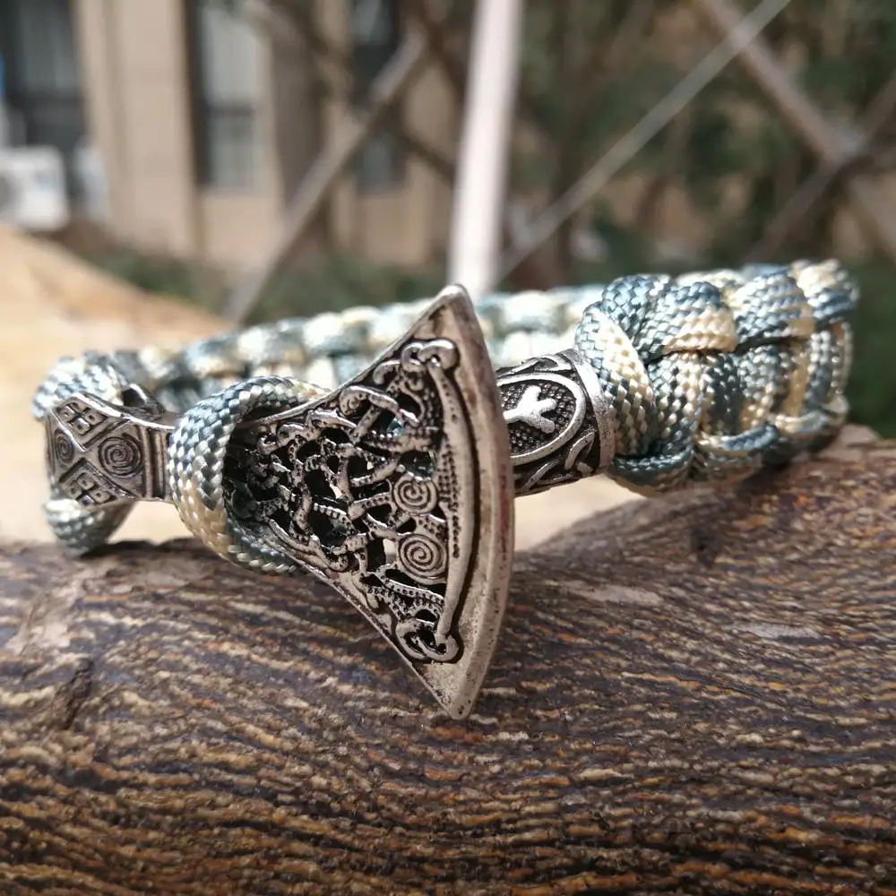Paracord браслеты из Руна викингов Браслет молот Тора мьельнир амулет скандинавский
