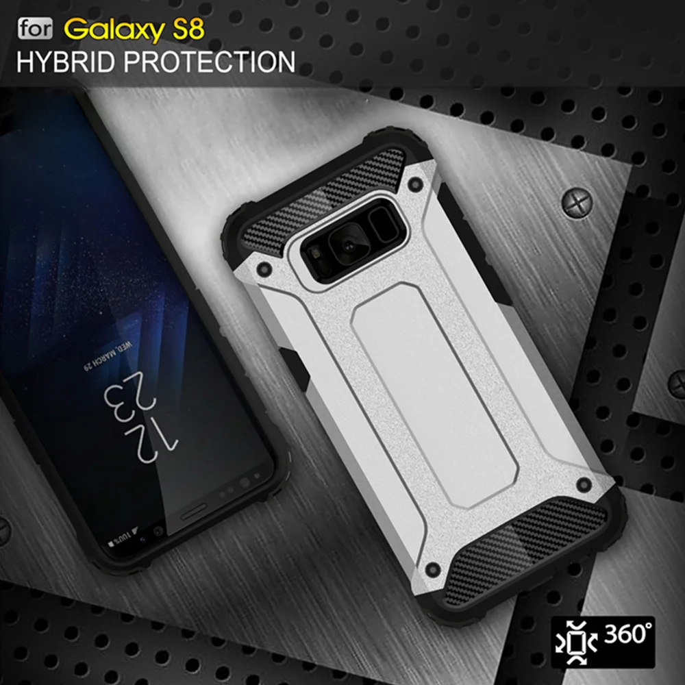 Жесткий прочный противоударный чехол для телефона Samsung S8 Plus Броня сильная Hybrid Tough