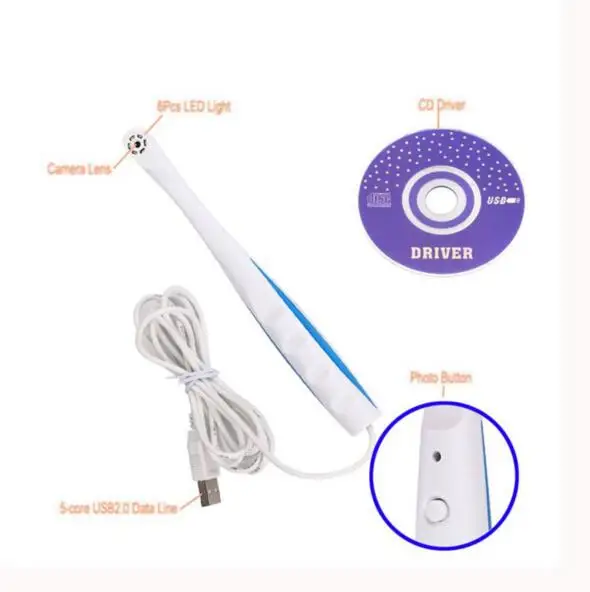

8 Мп USB 2,0 6-светодиодный стоматологический интраоральный эндоскоп Oral Digital Micro-check Camera X8152