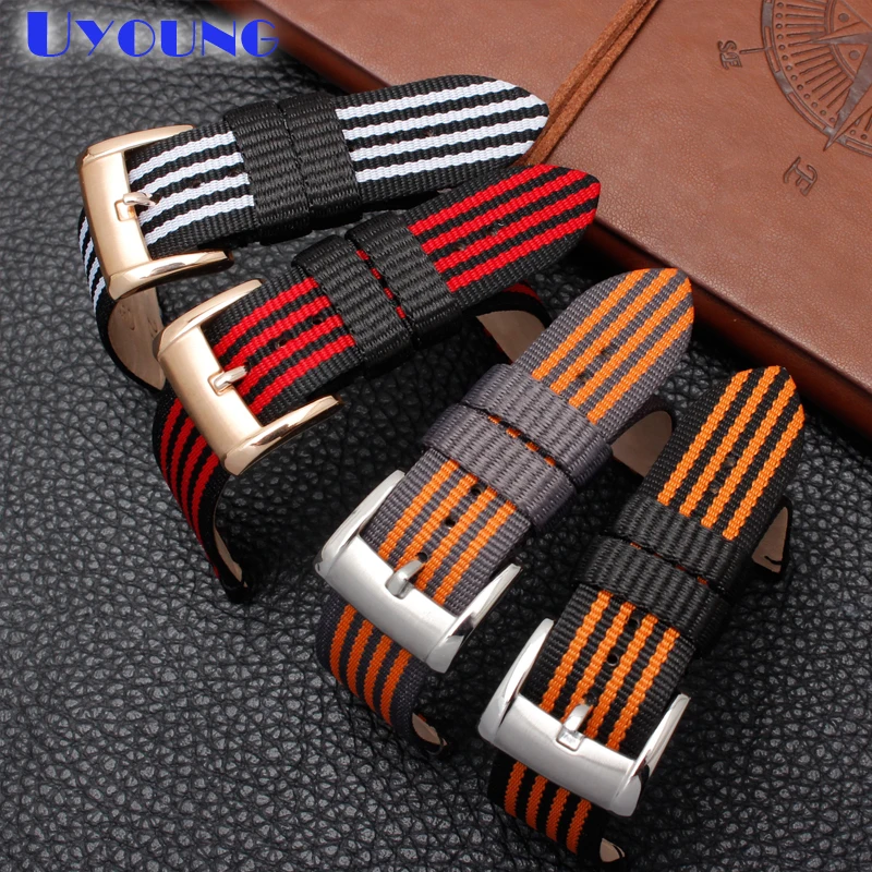 

22mm bracelet nylon watch strap for AR11014 AR11015 AR80004 watchband waterproof cowhide bottom