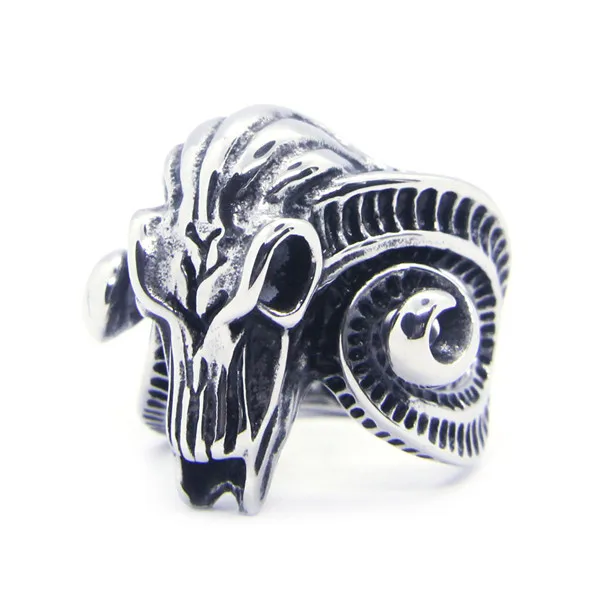 Крутой череп козла кольцо из нержавеющей стали 316L женское модное кольцо|Кольца| |