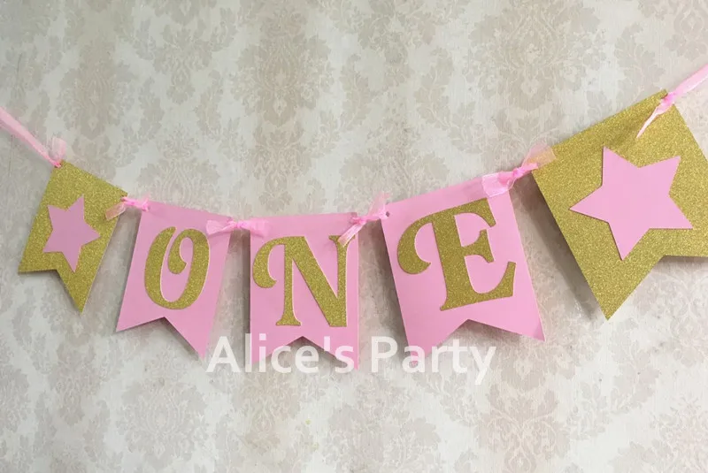 Новый розовый блестящий золотой стульчик баннер Вдохновленный на первый день