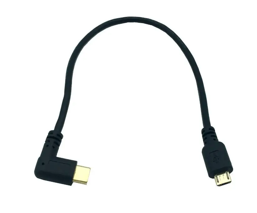 Кабель OTG под прямым углом 90 градусов С Разъемами Типа C и Micro USB для портативного