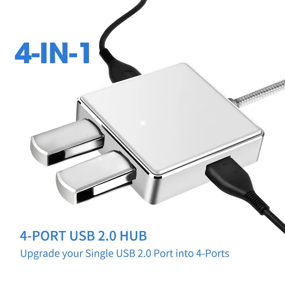 Алюминиевая отделка 4 порта USB 2 0 концентратор сплиттер для поверхности книги
