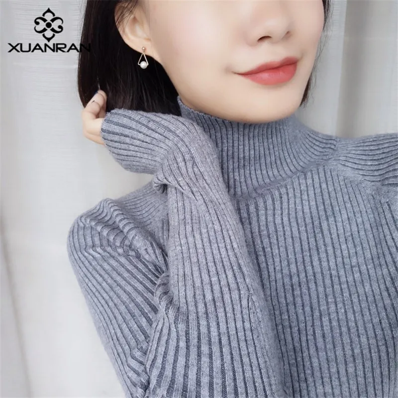 XUANRAN Cute Simulated Pearl Charm Earrings For Women Classic Triangle Shape Gold Plated Stud Handmade Jewelry R317 | Украшения и