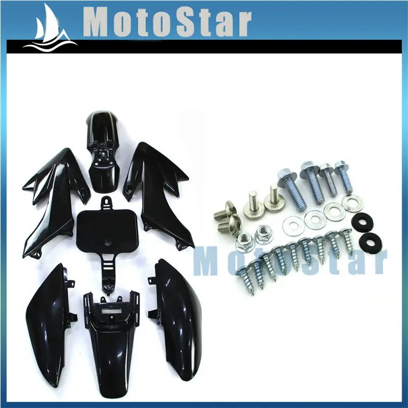Черный Пластиковый обтекатель комплект крыльев + винты для Honda XR50 CRF50 Pit Dirt Bike 50cc 70cc