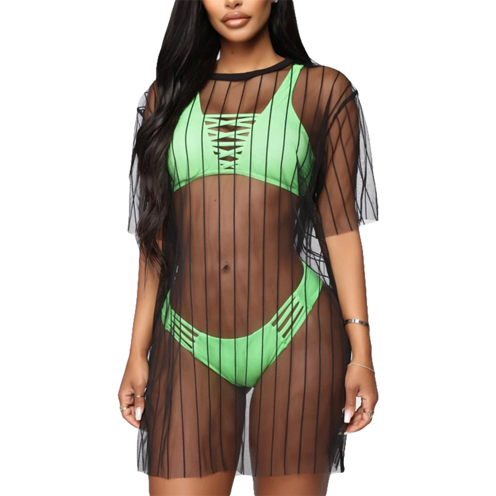2 цвета сексуальное женское летнее пляжное платье купальник сетка бикини накидка