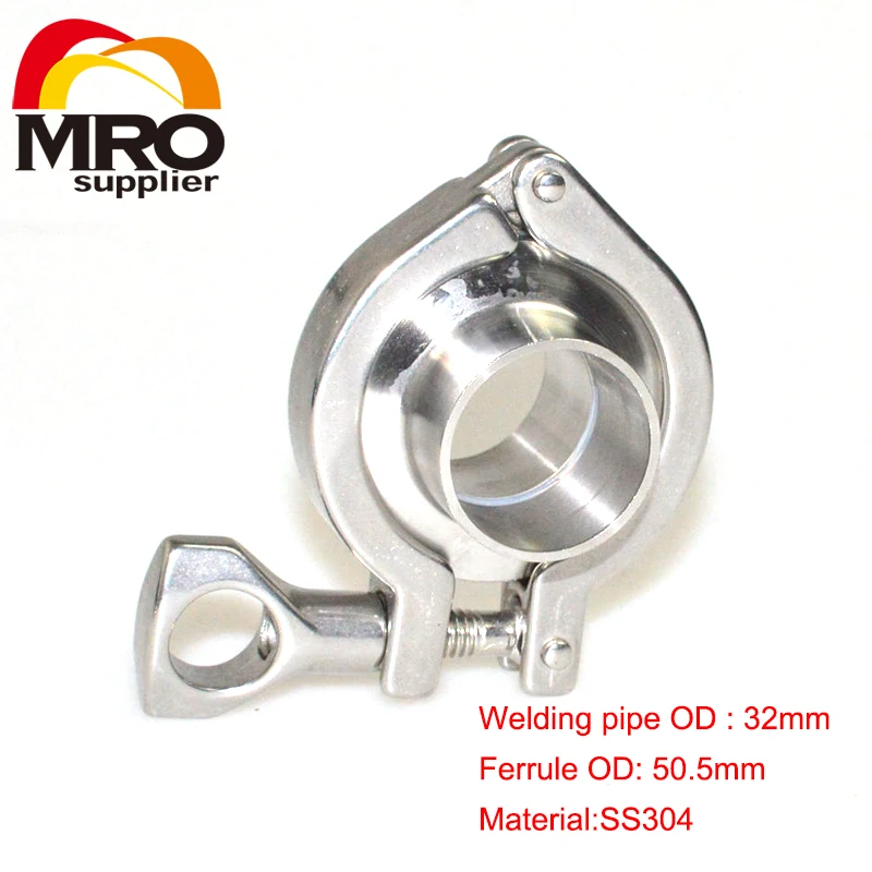 1 set 1-1/4&quot 1.25&quot 32MM OD Sanitary Pipe Weld Ferrule + Tri Clamp Silicone Gasket Stainless Steel SS304 SWT-32 | Обустройство