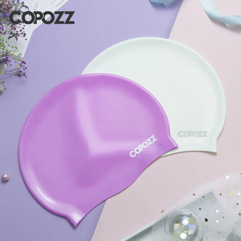 Copozz Мужская Женская эластичная шапка большого размера ярких цветов для плавания