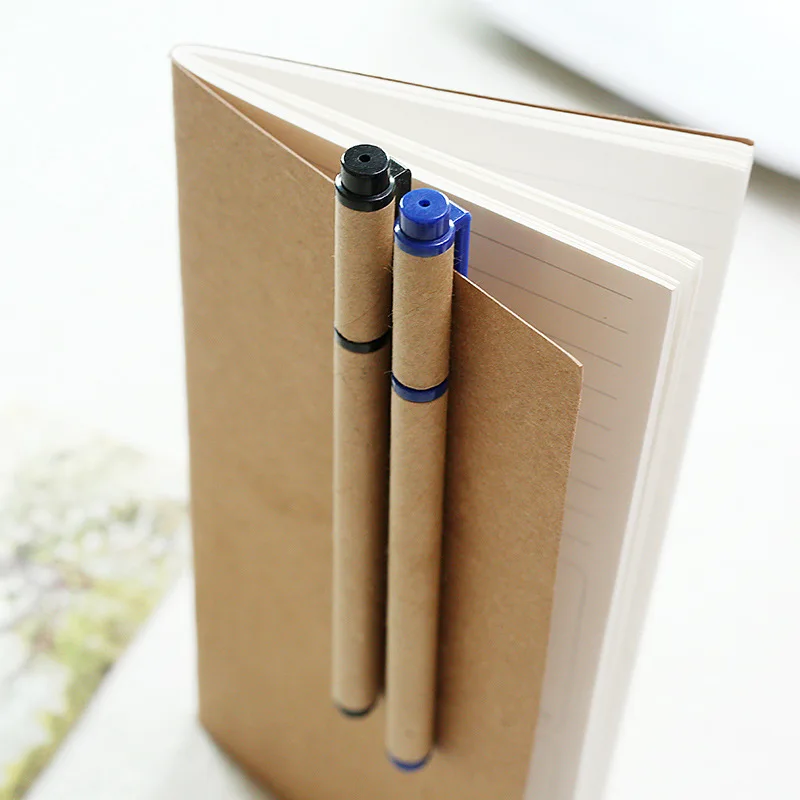 Японский Muji Стиль kraft Бумага окружающей среды гелевая ручка черно синие чернила