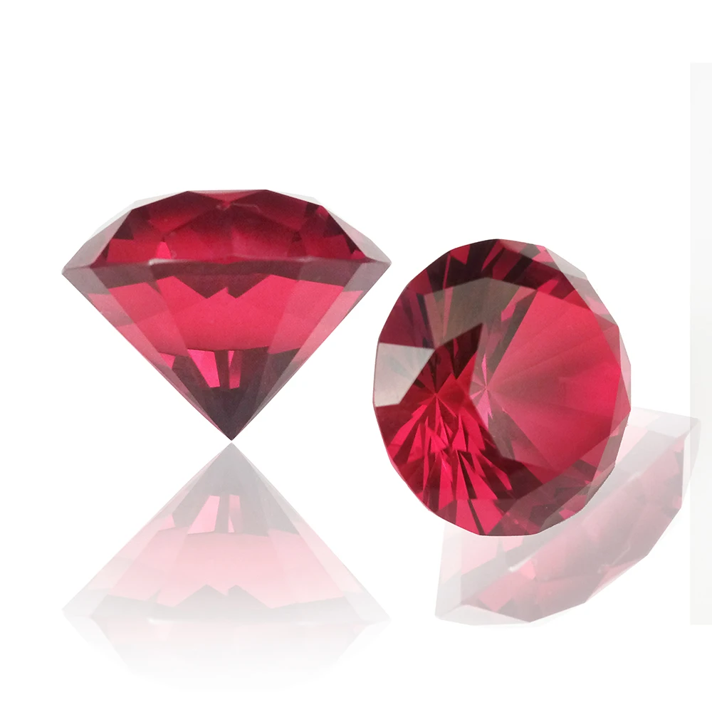 60mm 6pcs Red Color Cut Crystal Diamond Glass Diamonds Paperweight For Birthday Wedding Party Souvenir Gifts Best Selling | Дом и сад