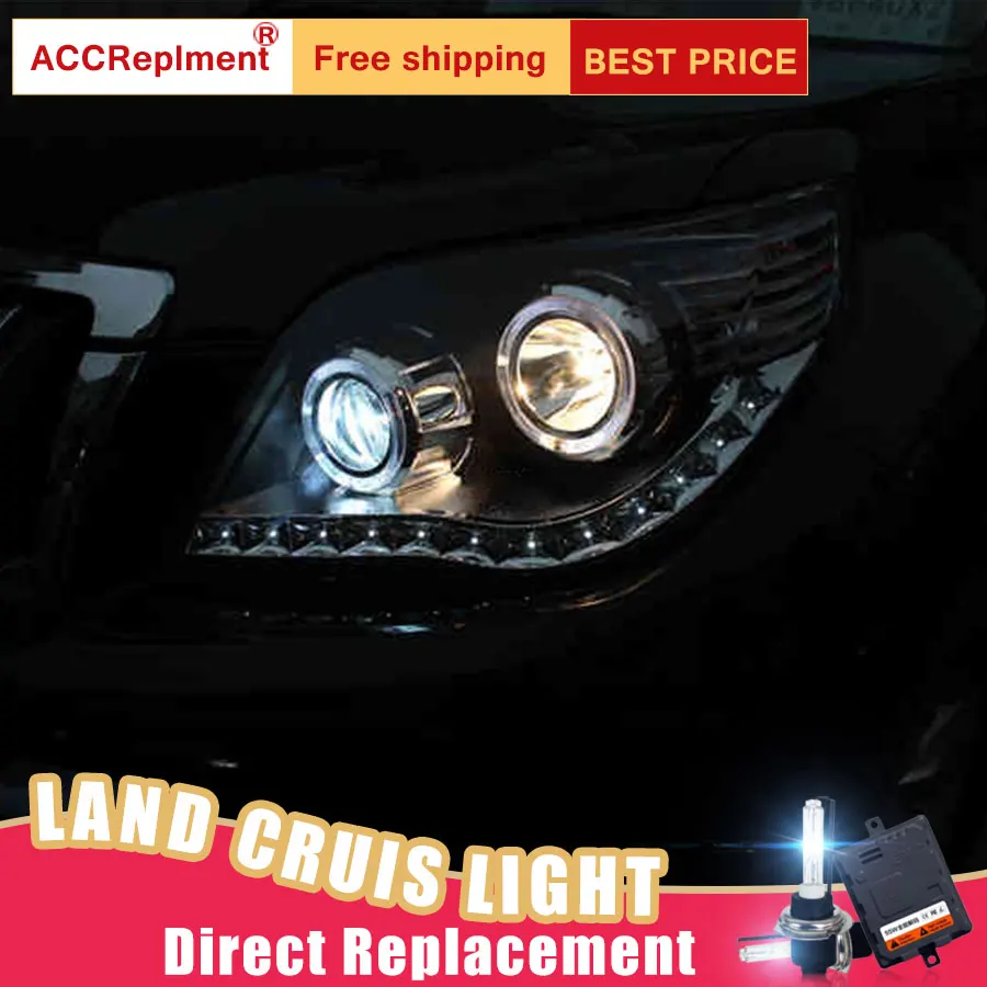2 шт. светодиодный ные фары для Toyota Land Cruis 03 2009 Автомобильные ангельские глазки