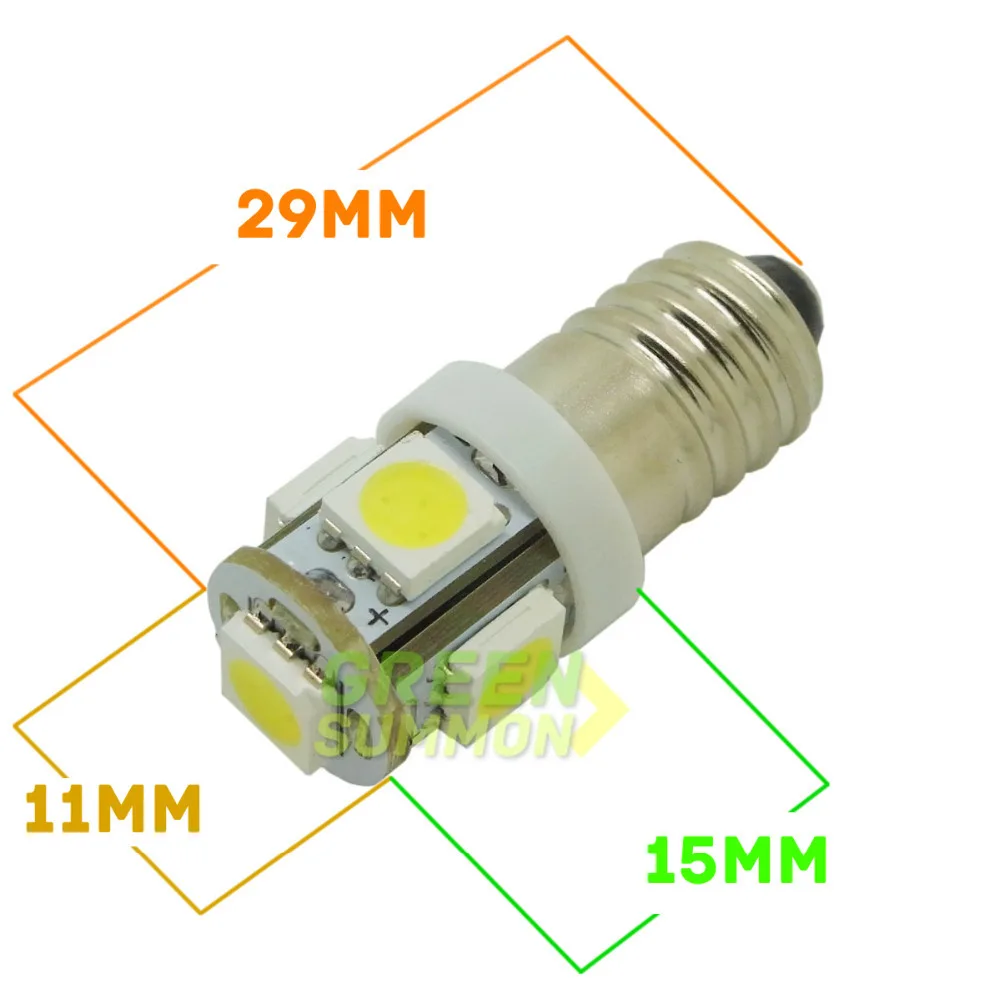 Новые яркие 6000k E10 SMD 5050 5 светодиодный ные лампы MES винтофонарь фонарики|torch