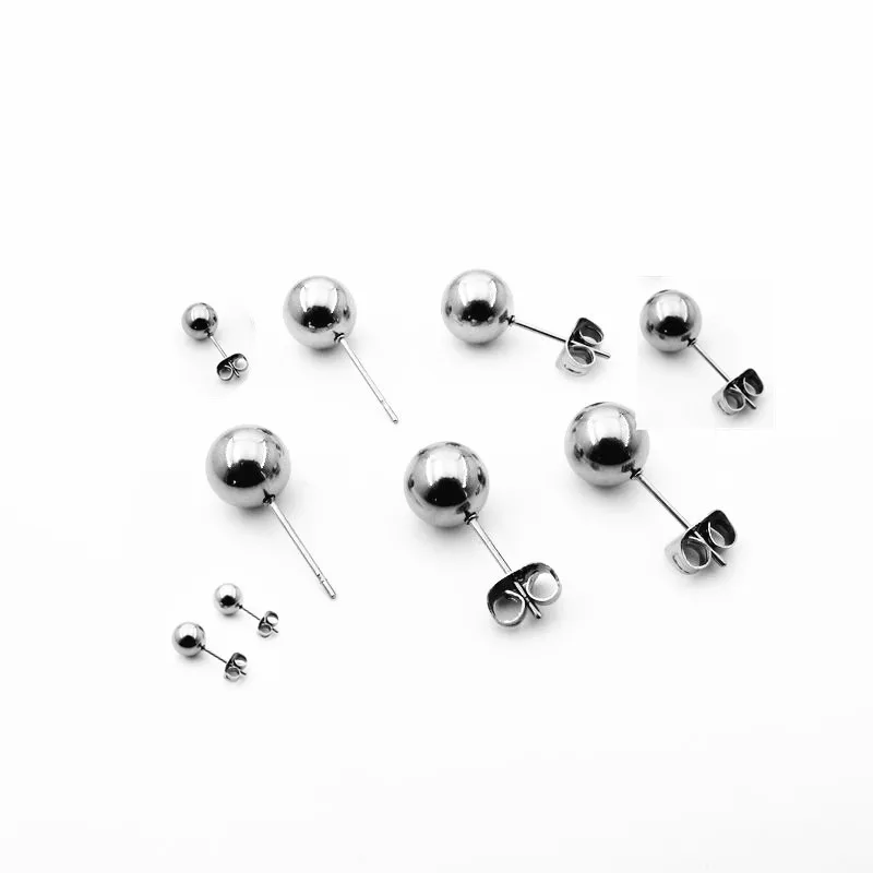 Серьги-гвоздики из нержавеющей стали 316L с шариками шпильки иглой аксессуары для
