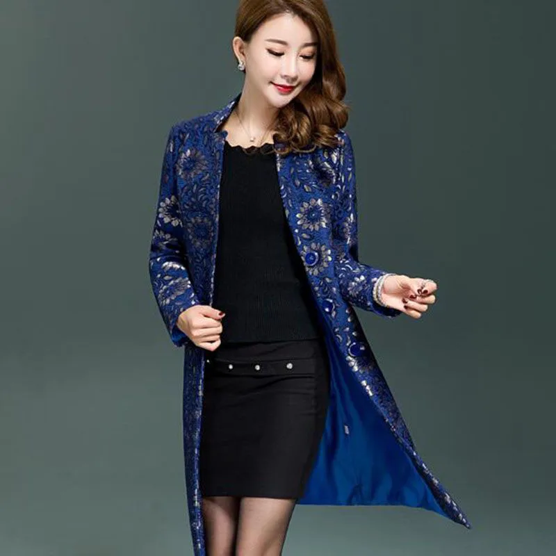 Женский Тренч среднего возраста элегантное облегающее пальто с принтом осенняя