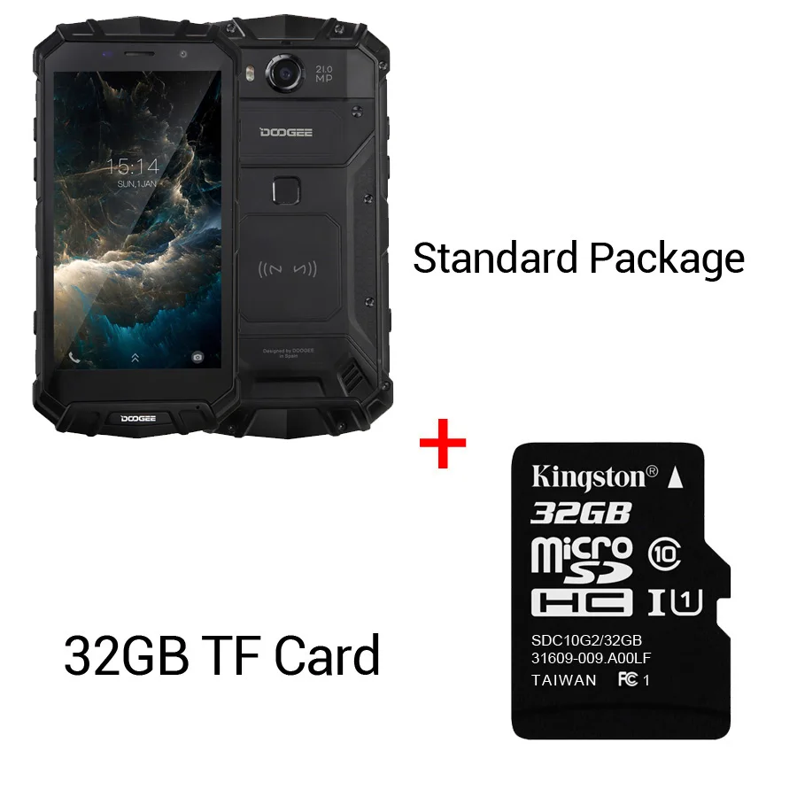 Black n 32GB Card DOOGEE S60 Lite IP68 вода 5580 мАч Беспроводная зарядка 12V2A Быстрая зарядка 5,2 ''FHD MT6750T Восьмиядерный 4 ГБ 32 ГБ смартфон 16,0 Мп камера - Цвет: Black n 32GB Card