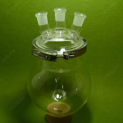 Реакционная колба с 3 горлышками 3000 мл отдельная (круглое дно) зажимом горлышко